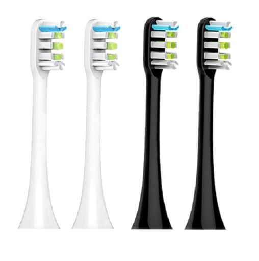 4 ks Náhradní hlavice na zubní kartáček Xiaomi Soocas X1, X3, X3U, X5 bílá a černá