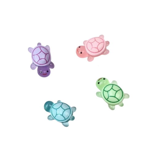 4 pcs decorações que brilham no escuro para calçado Tartarugas 3D adoráveis Adornos removíveis para ténis e acessórios Efeitos de luz noturna