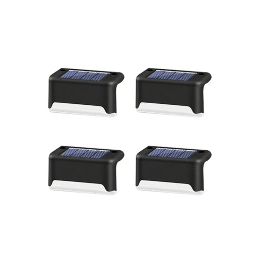 4 pcs Lampes solaires d'escalier 7,5x5x3,5 cm Blanc chaud ABS Lampes extérieures étanches Lampe solaire de jardin pour escaliers, terrasse, balcon, clôture