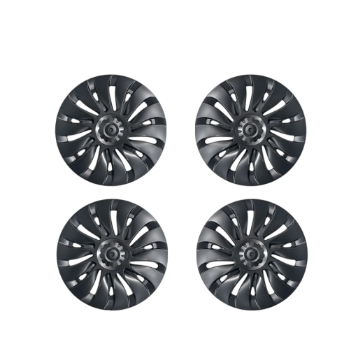 4-Piece Set of 19-Inch Wheel Covers for Tesla Model Y Performance 2018-2024 Gun Grey ABS Full-Coverage Automotive Accessories