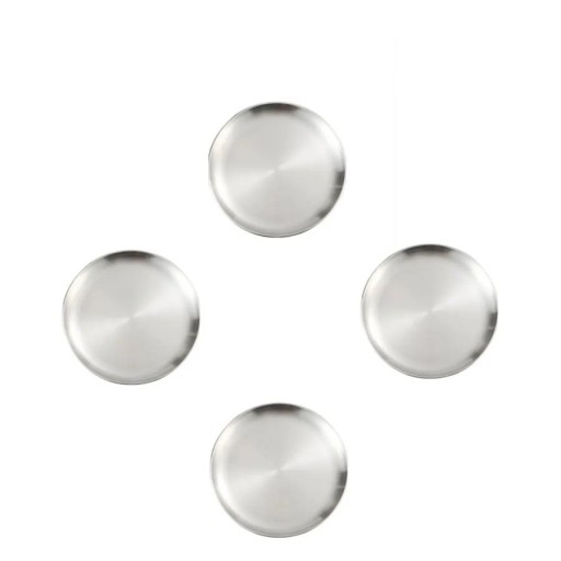 4 pz piatti in acciaio inox 20 cm Piatti da cucina argentati per piatti principali, servizio e uso quotidiano