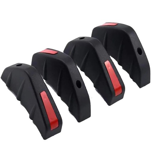 4 stk 12,5 x 6,5 cm Røde ABS diffusorer til bageste kofanger Universelle tuning spoilerlister Beskyttelse mod kollision med monteringsudstyr