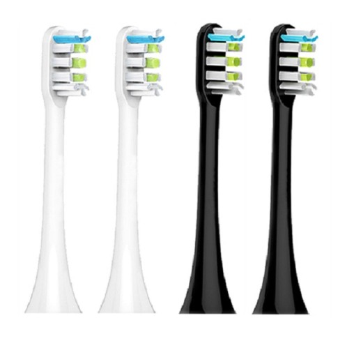 4 stk. reservetandbørstehoveder til Xiaomi Soocas X1, X3, X3U, X5 hvide og sorte