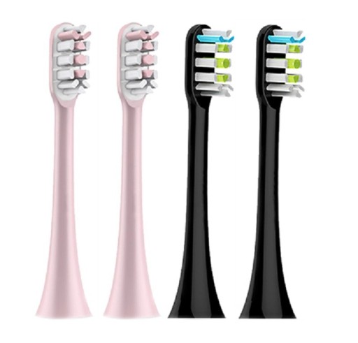 4 Stück Ersatz-Zahnbürstenköpfe für Xiaomi Soocas X1, X3, X3U, X5 Pink und Schwarz