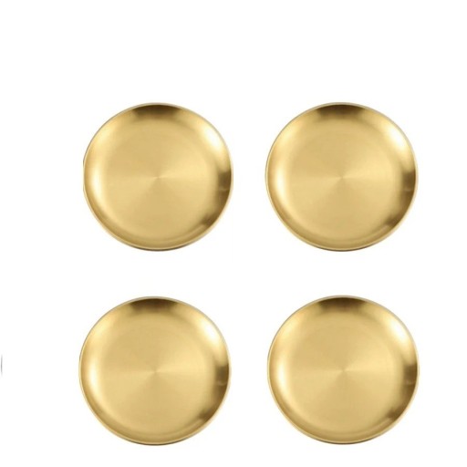 4 stuks roestvrijstalen borden 26 cm Gouden keukentafels elegante presentatie van hoofdgerechten feestelijk en dagelijks gebruik