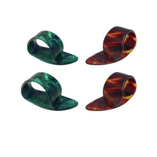 4 stuks Set van gitaarpicks van celluloid Verschillende diktes en kleuren Speelbare platte picks voor akoestische en elektrische gitaar