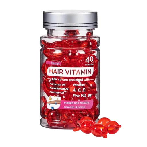 40 capsule ulei de păr cu vitamine din nuc marocan și australian Restaurare păr deteriorat Strălucire fără clătire Hrănire Moliciune mătăsoasă