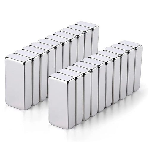 40 imanes rectangulares de neodimio superfuertes de 20 x 10 x 3 mm. Ideales para maquetas de muebles, ingeniería, talleres, oficinas, fabricación