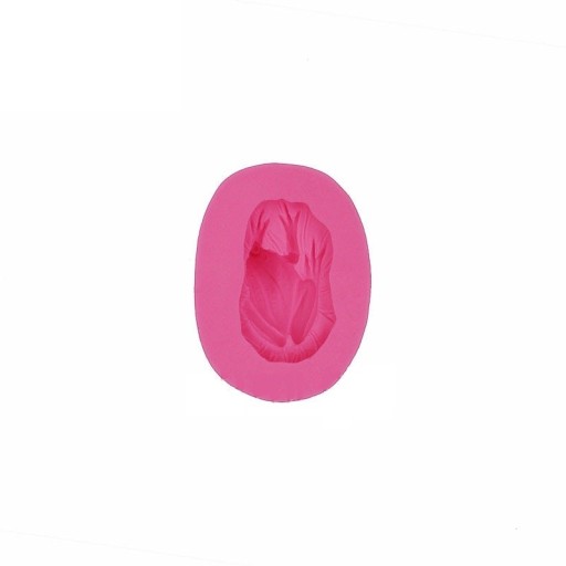 3D silikonform i form av en groda för tillverkning av små figurer Enkel avtagning av den färdiga produkten Rosa silikon Storlek på grodan 2,2 x 1,3 cm