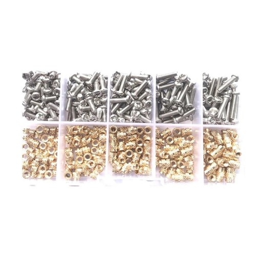 420 ks sada šroubů a matic M3 různé délky 6–14 mm kovové provedení stříbrná a zlatá barva pro spojování drobných součástí