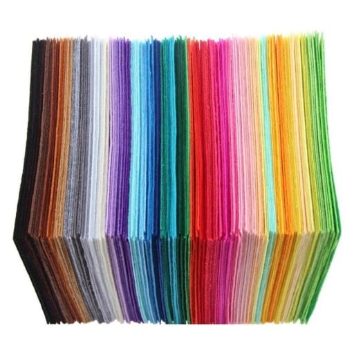Nonwoven tyg i fyrkanter 10 x 10 cm set med 40 st Flexibla färgglada tygark för hemmabaserat skapande och sömnad Slumpmässig mix av färger