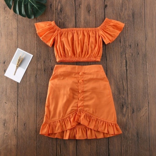 Crop top och kjol för flickor L1120
