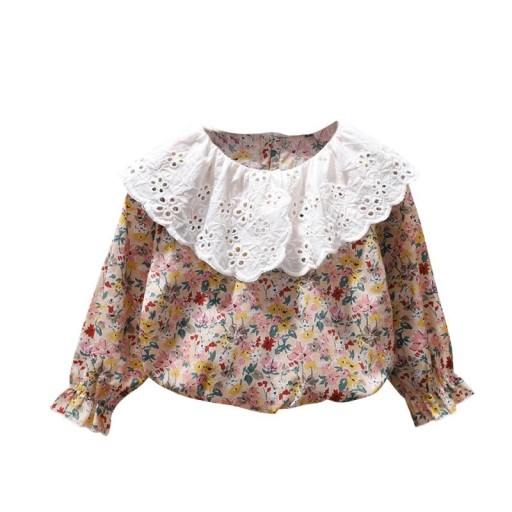 Blommig flickblus L1769