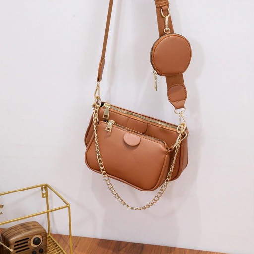 Crossbody-väska i läder för kvinnor M708