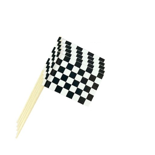 48 pcs Flag Picks 6.5 cm Checkered Racing Flags Cake Decorations for Cupcakes and Snacks Party Accessory for Racing Celebration