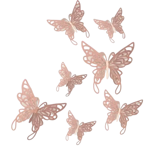 48 Stück 3D-Schmetterlings-Wandaufkleber, Raumdekoration, glänzende Schmetterlinge, verschiedene Größen, Heimdekoration, selbstklebende Aufkleber