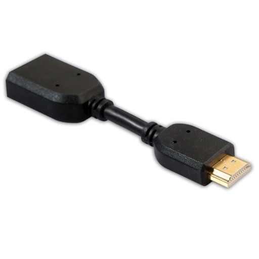 Adapter HDMI hane till HDMI hona med kort flexibel kabel för att förlänga porten eller HDMI-kabeln Längd 11,5 cm Förstärkta kabelfe