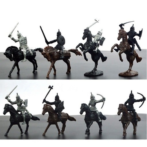Riddarfigurer - storlek 8 cm - förpackning med 28 stycken
