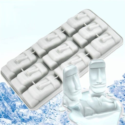 Isbricka med Moai-mönster