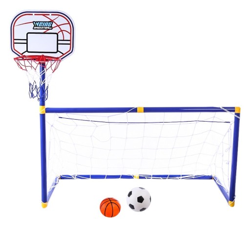 Fotbollsmål och basketkorg