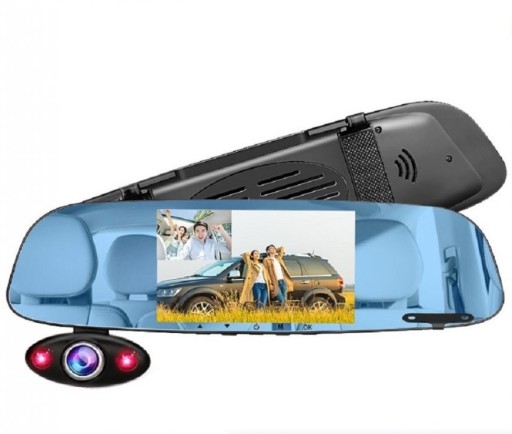 Full HD-inspelning av bilkamera i backspegeln