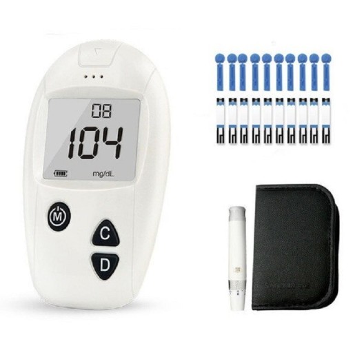 Glukometer + 10 teststickor