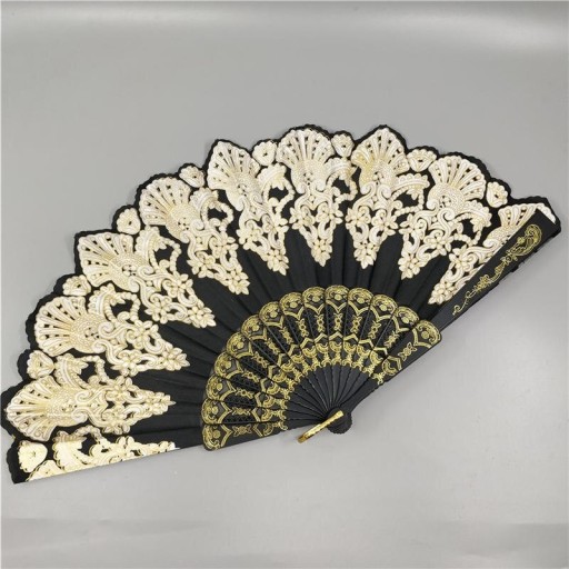 Sidenfläkt med ornament