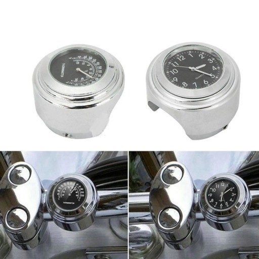 Motorcykelklocka och termometer