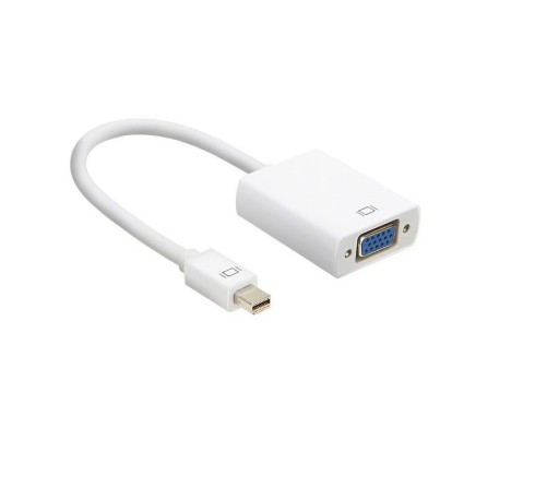 Adapter Mini DisplayPort till VGA för att koppla en monitor eller projektor till dator eller bärbar dator Upplösning upp till 1080p Längd 15 cm Vit