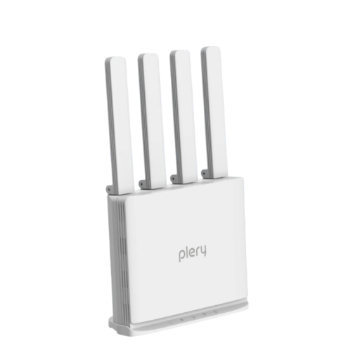 4G LTE-router Plery R605 V2 med SIM-kort Wi-Fi 6 300 Mb/s Cat.4 4x antenn POE och DC-ström vit bärbar hotspot för hemmet och kontoret