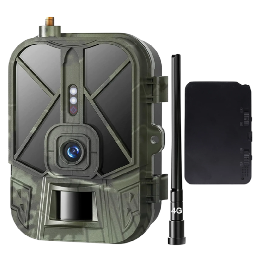 4G LTE Wildlife Monitoring Camera with Mobile App Night Vision 44 LED 940nm Waterproof IP66 SIM Card 16GB SD USB-C Battery