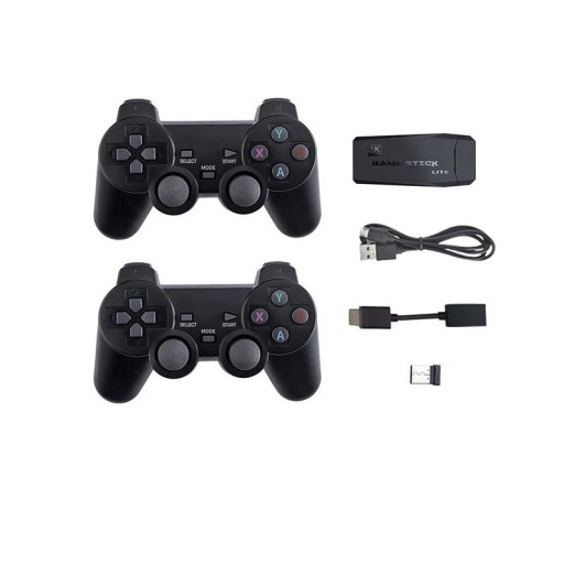 4K HDMI retro játékkonzol TV-hez 64 GB/128 GB 20 000/41 000 játék 2x vezeték nélküli vezérlő USB tápegység