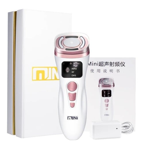 4v1 Mini HIFU Radiofrequentie Ultrasone Apparatuur EMS Micro Current Cosmetisch Hulpmiddel voor Gezicht Verstevigingsapparaat tegen Rimpels LED