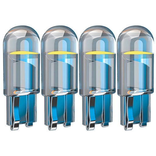 4x T10 LED-lampa för bil 12V Glasfodral Mått 23x9 mm Vitt ljus Billampor Interiörbelysning Parkeringsljus