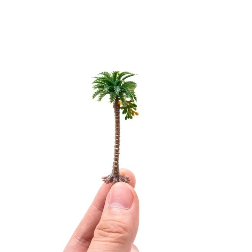 5 db 6 cm-es modell kókuszpálma készlet Műanyag mini trópusi fák diorámákhoz, modell tájhoz, strandhoz, trópusi tájhoz