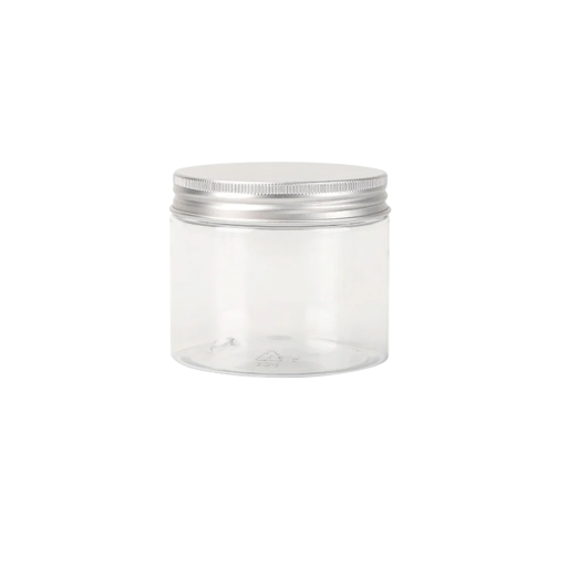 5 kpl Kosmeettinen muovinen purkki ruuvattavalla alumiinikannella 25 ml 40 × 37 mm Läpinäkyvä purkki voiteelle balsamille rasvalle matkakotelo
