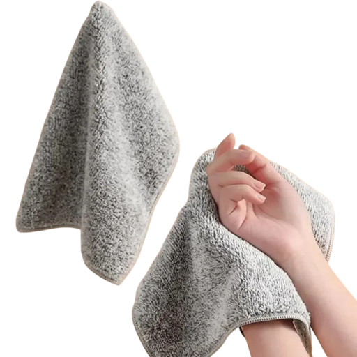 5 kpl pyyhkeitä 25 x 25 cm Harmaat erittäin imukykyiset bambuskuitupyyhkeet kylpyhuoneeseen ja keittiöön