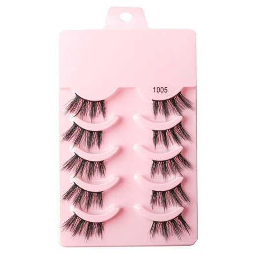 5 Paare falsche Wimpern Set halbe falsche Wimpern Wimpernverlängerung Kit natürlich aussehende falsche Wimpern zum Aufkleben
