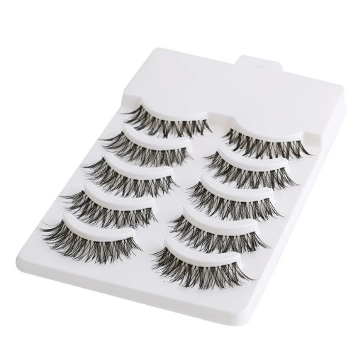 5 paires de faux cils autocollants Cils en plastique volumineux Ensemble de longs cils en plastique
