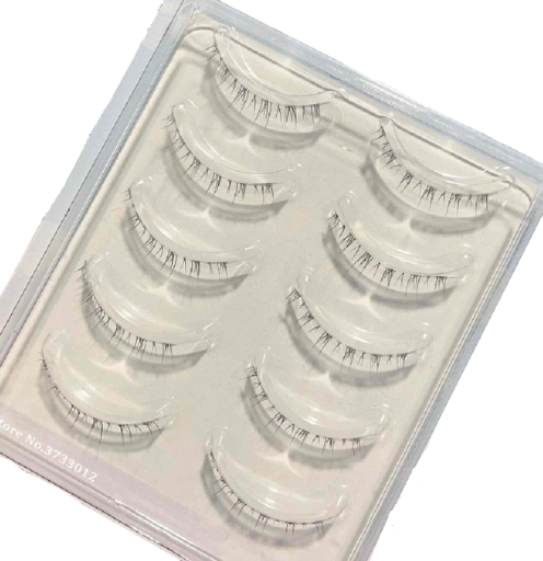 5 paires de faux cils pour paupières inférieures Cils individuels naturels Cils autocollants avec bande transparente