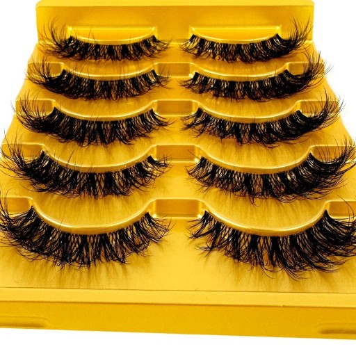 5 perechi de gene artificiale de nurcă Gene lungi false Adeziv natural pe gene