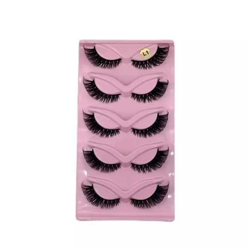 5 perechi de gene artificiale pentru pisici 0,10 mm 9–22 mm Gene voluminoase autoadezive cu efect Cat Eye Gene lungi și dense pentru un aspect