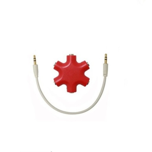 5-ports 3,5-jack hovedtelefonsplitteradapter