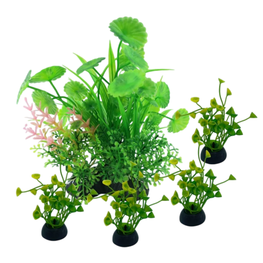 5 pz erba acquatica artificiale in plastica per acquario Decorazioni per acquario Piante realistiche Simulazione di verde Senza odore Accessori per acquari
