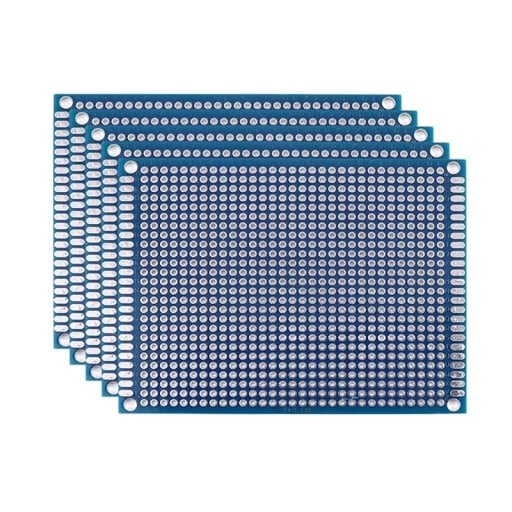 5 Stück Prototypenplatine 7 x 9 cm Beidseitige universelle PCB-Platten zum Löten Elektronische Bastelprojekte und Prototyping