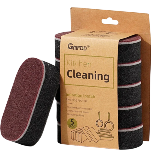 5 uds Esponja de doble cara 11,8x7,2x3 cm Espuma fuerte para platos y alimentos quemados Elimina óxido, manchas de aceite y suciedad Esponja de limpieza de cocina
