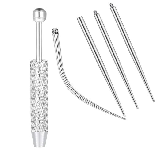 5 unidades de Clavo de Titanio Curvado en Forma de Con con Rosca Interna Herramienta para Piercing de Nariz, Labios y Cartílago