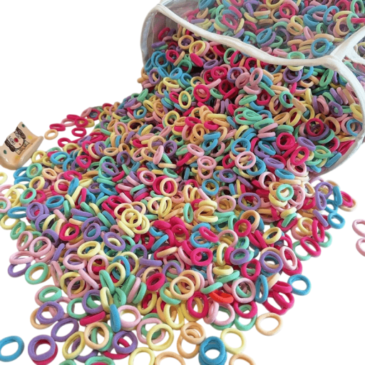 50 coleteros elásticos de colores variados para el cabello para niños, accesorios coloridos para el cabello, coleteros de silicona, coleteros suaves para el cabello