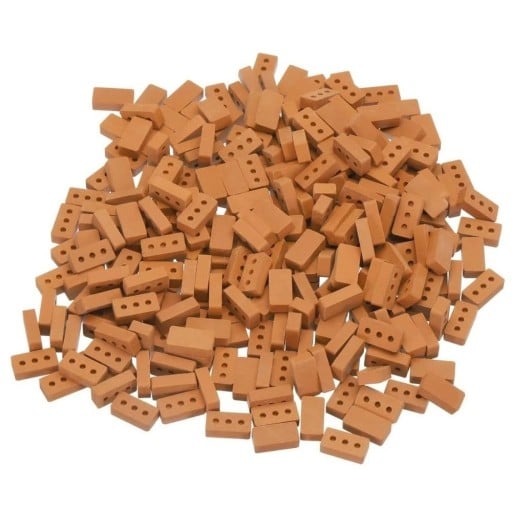 50 db-os építési mini tégla készlet lyukakkal 16 x 8 x 4,5 mm Realisztikus téglák modellekhez és miniatúrákhoz Kreatív apró építőelemek