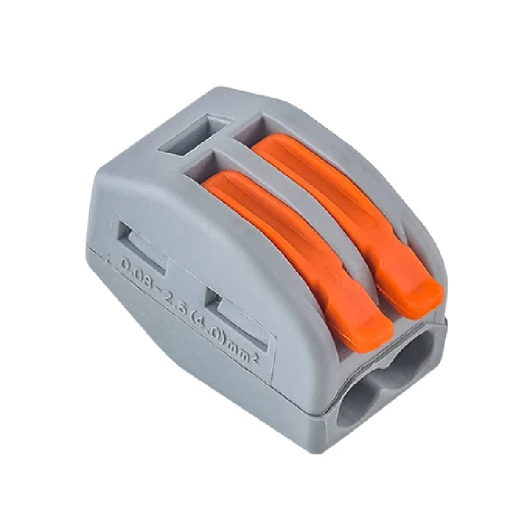 50 stk Elektriske terminaler 2 porte 32A 450V PA plast Hurtigforbindelser til elektriske kabler 2,18 x 1,28 x 1,44 cm Skrueløs forbindelse